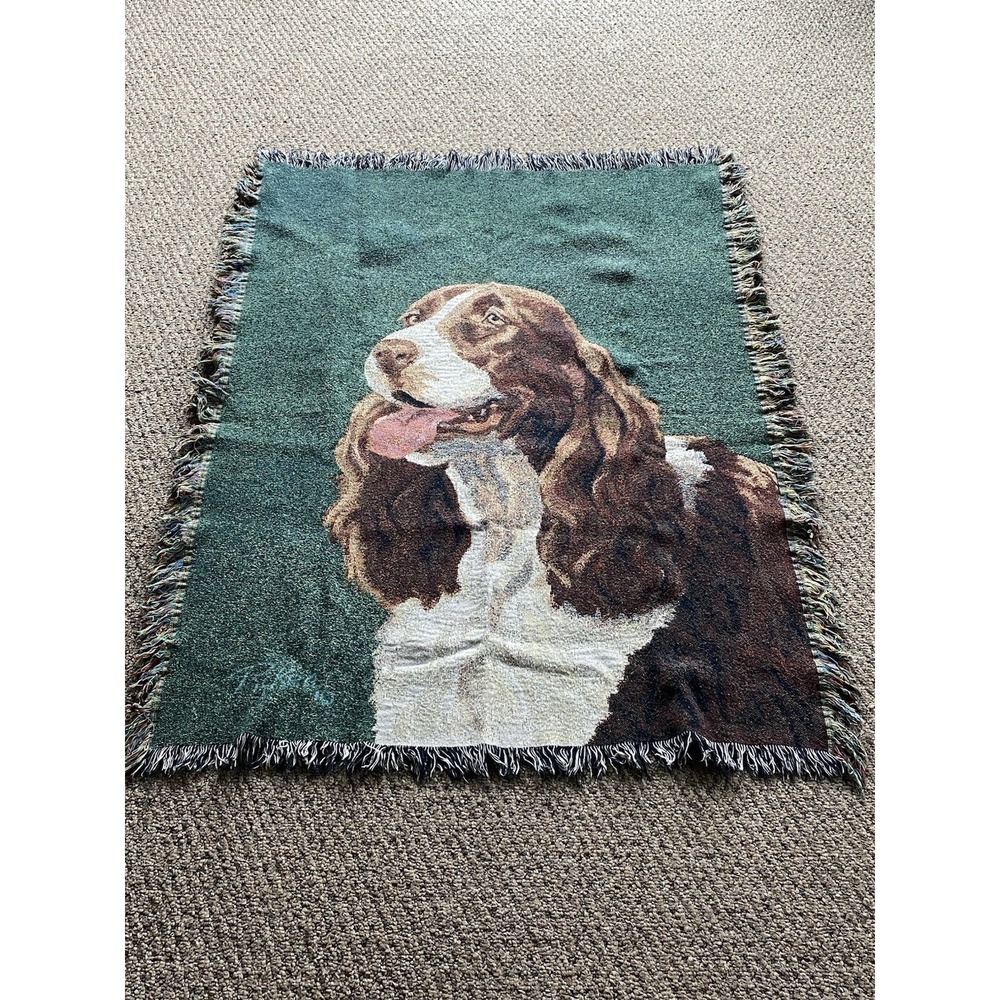 Cocker Spinger Spaniel Brown White Dog Puppy Tapestry Throw 58"x45" Linda Picken